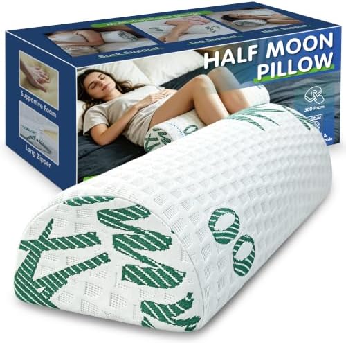 Asatdd Semi Roll Under Knee Pillow, Half Moon Bolster by Asatdd