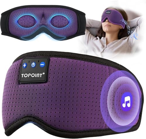 TOPOINT Sleep Mask Headphones Bluetooth 5.4, 3D Eye Mask by TOPOINT