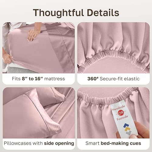 California Design Den 100% Cotton Sateen Queen Sheet Set Deep Pocket - Image 4