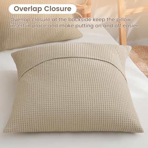 PHF Cotton Waffle Euro Shams 26" x 26", No Insert - Image 5