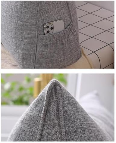Headboard Wedge Pillow for Single/Twin/Queen/King Bed, Large Cotton Linen - Image 4