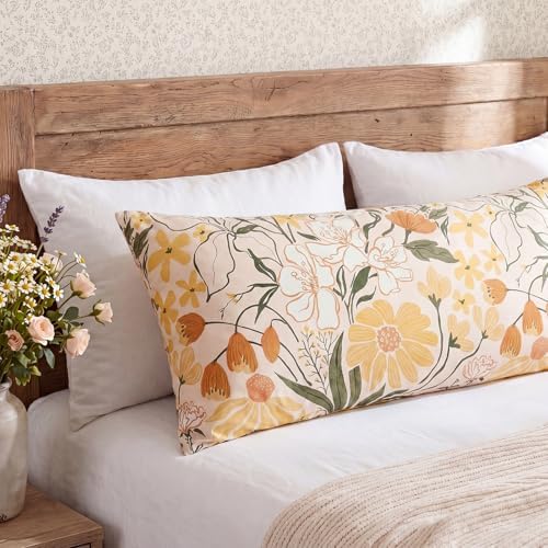 Bedorm 20 x 54 Body Pillow Cover Cotton Body Pillow Case Leaf Botanical Print - Image 3