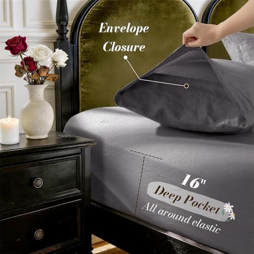 SONORO KATE 100% French Linen Twin XL Size Sheets Set, Natural Flax Bedding - Image 6