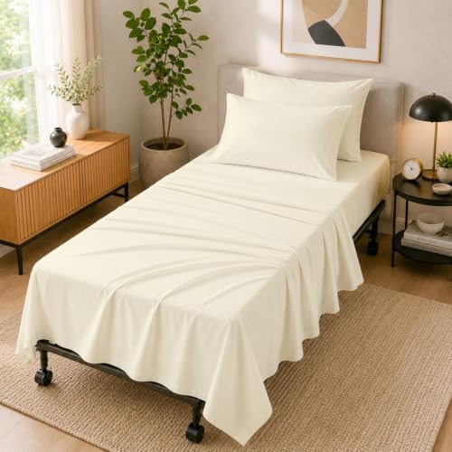 Cottingon 4 PC Cot Sheet Set 25"X75", Egyptian Cotton by COTTINGON