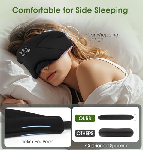 Sleep Mask with Headphones Bluetooth 5.4, LC-dolida Soft Bamboo Cotton Wireless - Image 3
