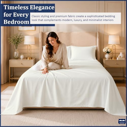 Cottingon 4 Piece Queen Sheets Fits 16" Deep, Egyptian Cotton - Image 3