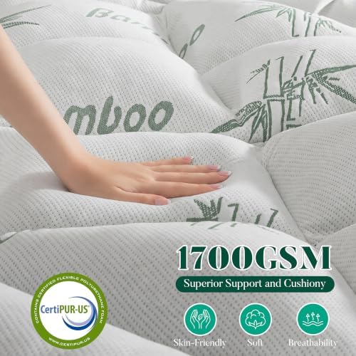 Ubauba 3 inch Memory Foam Mattress Topper Queen Size - Image 3