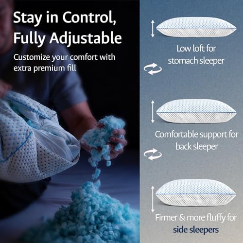 Adjustable Cooling Gel Shredded Memory Foam Pillow King Size - Image 5