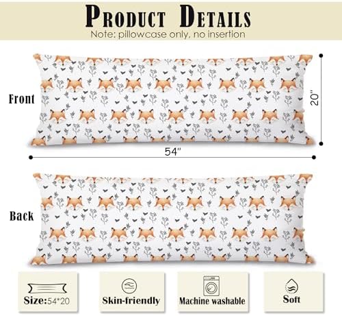 Baby Fox 20x54 Body Pillow Cover, Fox Gifts - Image 2