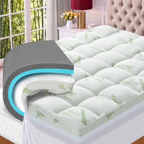 MASVIS 4 Inch Full Mattress Topper, 2-in-1 Dual Layer Design, Viscose Made from by MASVIS