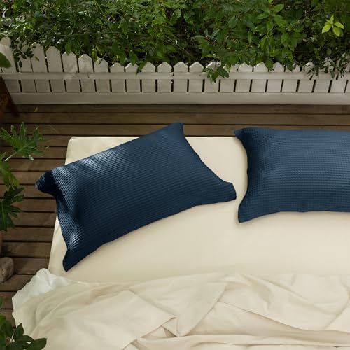 CHUFFED 100% Cotton Waffle Weave Pillowcases 2 Pack Standard Size, 20x26 Inches by Chuffed