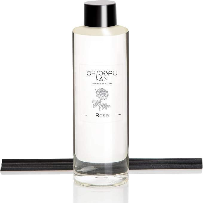 Chloefu LAN Rose Scented Oil Diffuser Refill 200ml/6.76 fl oz Natural by ChloefuLANScentedCandles