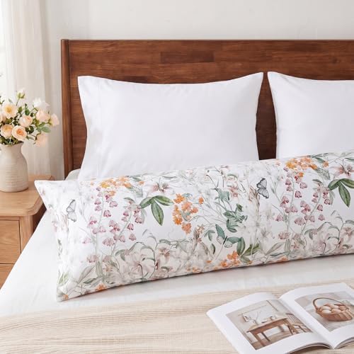 Bedorm 20 x 54 Body Pillow Cover 100% Cotton Body Pillow Case Yellow Flower - Image 3