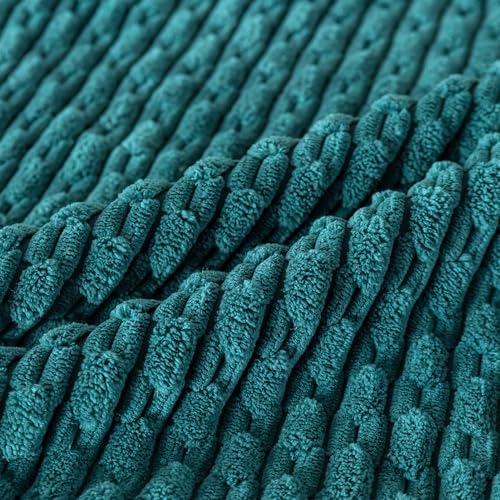 Set of 4 Teal Decorative Throw Pillow Covers 20x20 Inch Corduroy Pillow Covers - Image 6