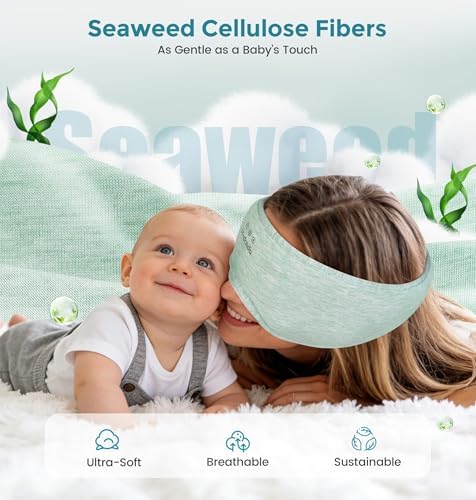 LC-dolida Sleep Masks with Bluetooth Headphones, Soft Seaweed Fiber Cotton - Image 2