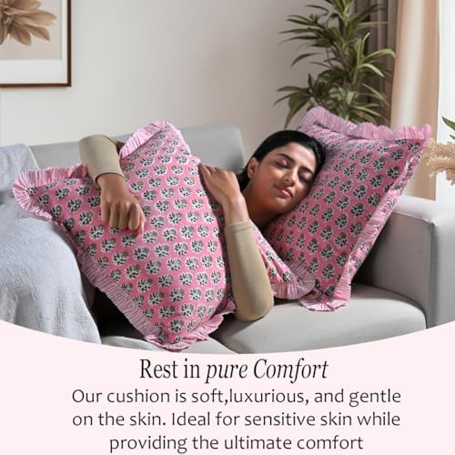 CPC Poppy Pink Ruffle Throw Pillow Covers - Image 5