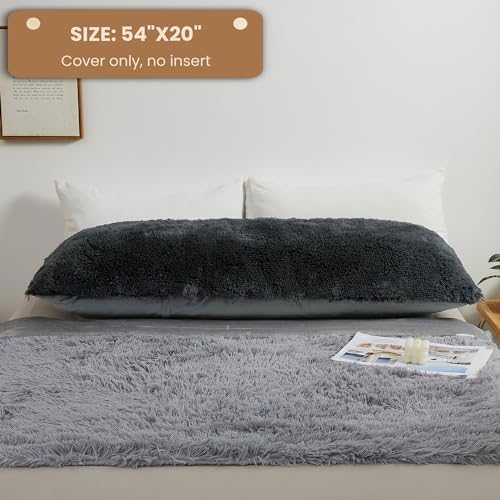 MEGO Luxury Fluffy Faux Fur Body Pillow Cover 20x54 - Image 3