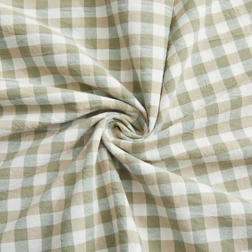 KKJIAF 2 Pcs Plaid Ruffle Pillow Case Queen Size, Sage Green Plaid - Image 7