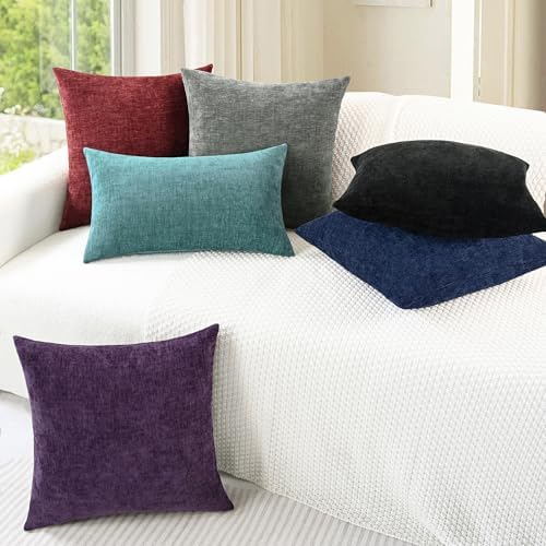 CaliTime Decorative Couch Throw Pillow Covers 18 X 18 Inches Burgundy - Image 4