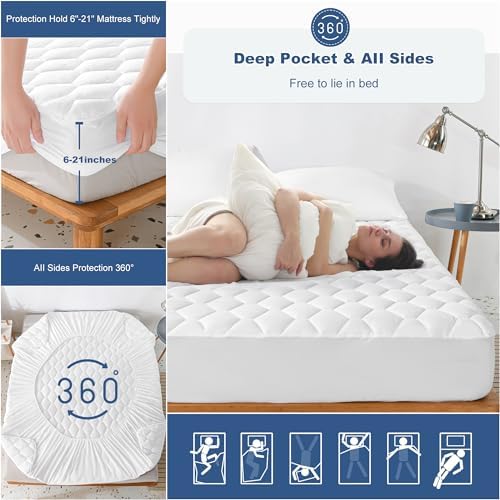 GRT 2 Pack King Waterproof Mattress Protector, Hollow Cotton Mattress Pad - Image 5