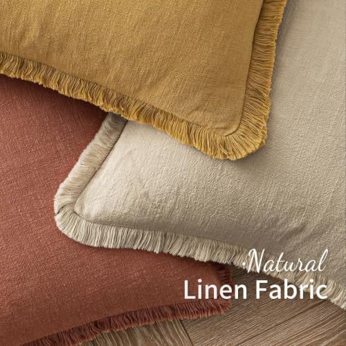 MIULEE Linen Decorative Fall Lumbar Throw Pillow Covers Late Autumn 12x20 - Image 4