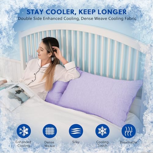HOMFINE Cooling Pillowcases for Hot Sleepers King Size Set of 2 - Image 2