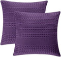 PHF 100% Cotton Waffle Weave Euro Sham Covers, 2 Pack 26" x 26" Bed Pillow by PHF