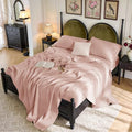 SONORO KATE 100% French Linen King Size Sheets Set, Natural Flax Bedding by SONOROKATE