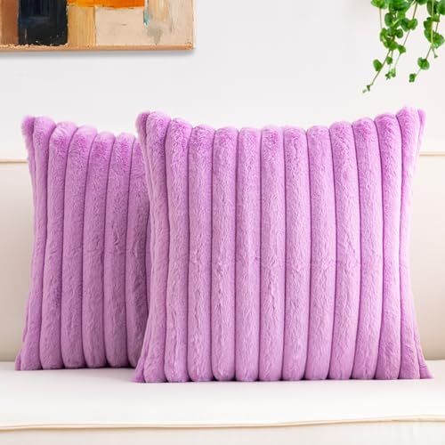 Aegero Pack of 2 Faux Fur Christmas Throw Pillow Covers 16x16 Inch by Unknown