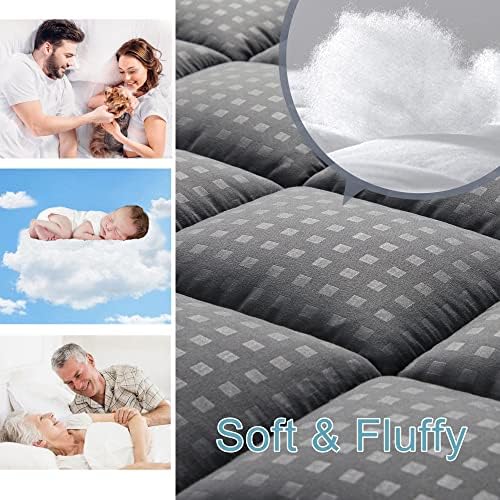 HYLEORY Queen Mattress Pad Quilted Fitted Mattress Protector Cooling Pillow Top - Image 3