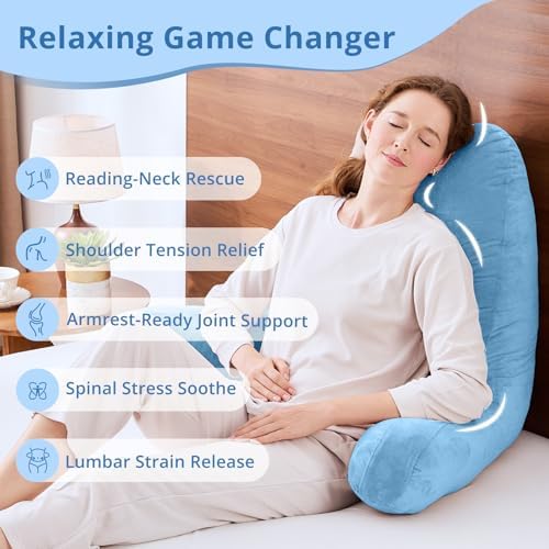 Sasttie Reading Pillow for Bed, Back Pillow for Sitting Up - Image 6