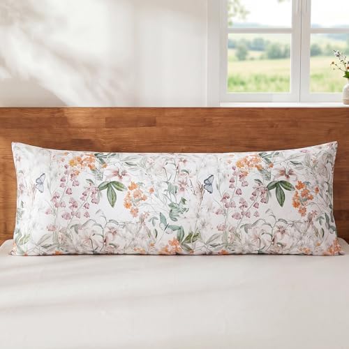 Bedorm 20 x 54 Body Pillow Cover 100% Cotton Body Pillow Case Yellow Flower - Image 6