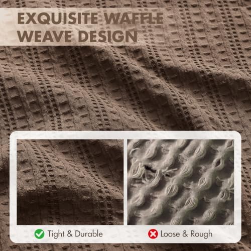 Decorative Waffle Euro Sham Pillow Covers 24x24 Brown 2 Pack - Image 5