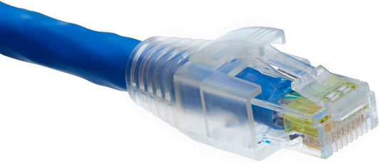 trueCABLE RJ45 Strain Relief Boots, 7.5mm Slip-On PVC Plug Cover, Transparent, 100 Pieces