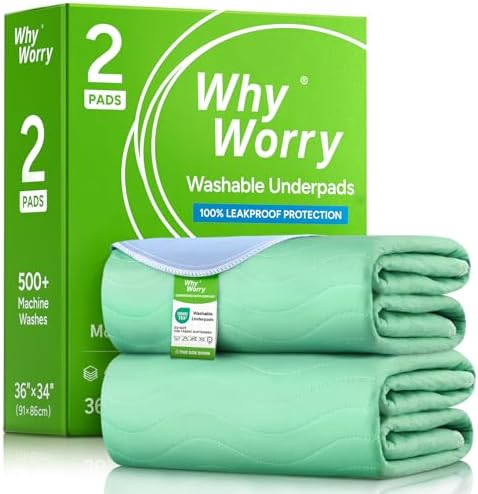 WhyWorry Washable Bed Pads for Adult Incontinence by WHYWORRY