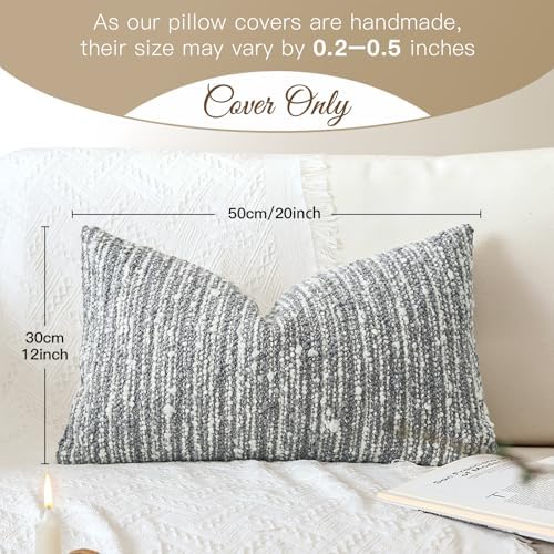 Artscope Lumbar Throw Pillow Cover 12x20 Inch Set of 2 Super Thick Pillow Cover - Image 2
