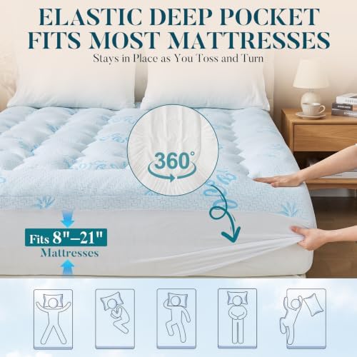 King Mattress Topper, Cooling Gel Memory Foam Topper - Image 6