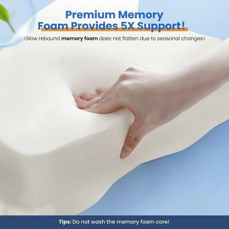Cooling Neck Support Pillow, Adjustable Cervical Memory Foam - Image 5