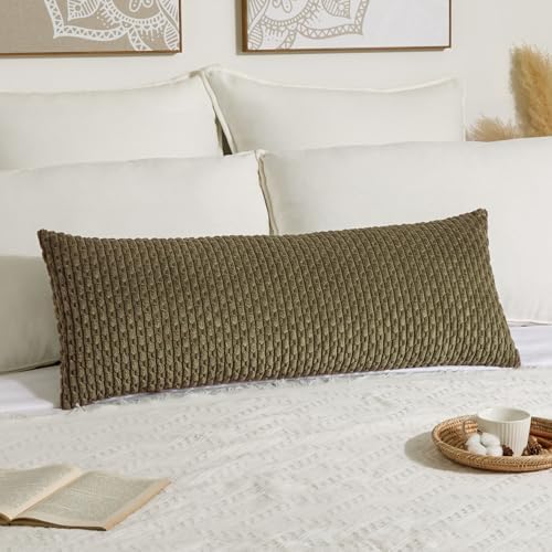 Kevin Textile Soft Corduroy 14"x36" Lumbar Pillow Cover 1 Pack, Olive Green - Image 6