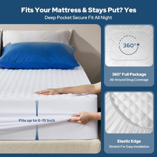 BEDLORE Waterproof Twin XL Mattress Protector, Deep Pocket, College Dorm - Image 4