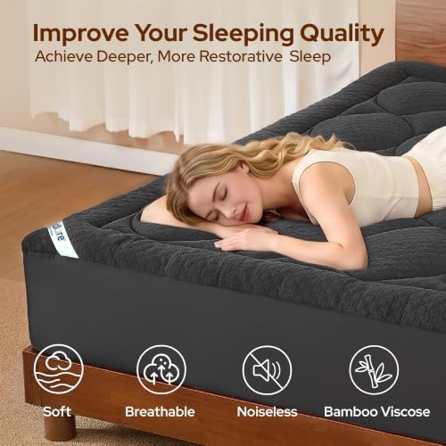 BEDLORE Twin Mattress Pad Cover, Cooling Bamboo Viscose Mattress Topper - Image 2
