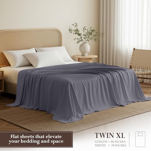 Twin XL Size Flat Sheet Only, Ultra Soft & Breathable Hotel Sheets - Image 2