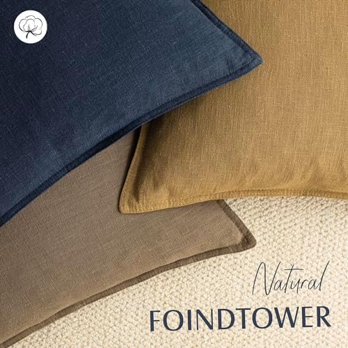 Foindtower Decorative Linen Lumbar Throw Pillow Covers 12x20 Cocoa Brown - Image 4