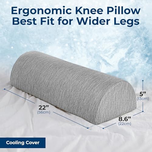 5 STARS UNITED Knee Pillow for Back Sleeping – Large Half Moon Bolster Pillow - Image 5