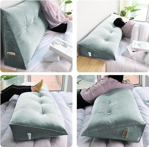 Daneey Headboard Pillow Queen, Triangular Wedge Pillow Headboard, Wedge - Image 3