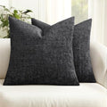 MIULEE Couch Pillow Covers Textured Chenille Home Decor 18x18 Black by MIULEE