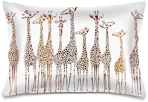 Silk Satin Pillowcase for Hair and Skin, Giraffe Throw Pillow Cover Queen Size by Unknown