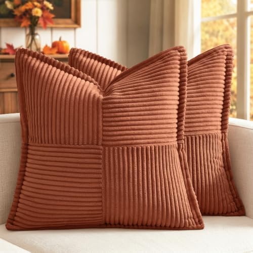 MIULEE Fall Rust Decorative Throw Pillow Covers by MIULEE