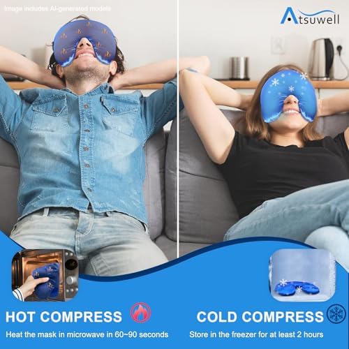 Atsuwell Sinus Mask Microwavable, Heated Eye Masks - Image 4
