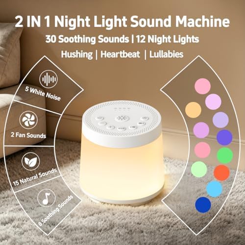 Rechargeable Nursery Night Light Sound White Noise Machine - Image 2